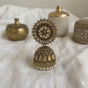 New Antique High Quality Golden Pearl Jhumka/Jhumki for Women Daily Wear Jhumka Earring Set for Girls Casual Ethnic Jhumki for Women Stylish Jhumki for Ladies